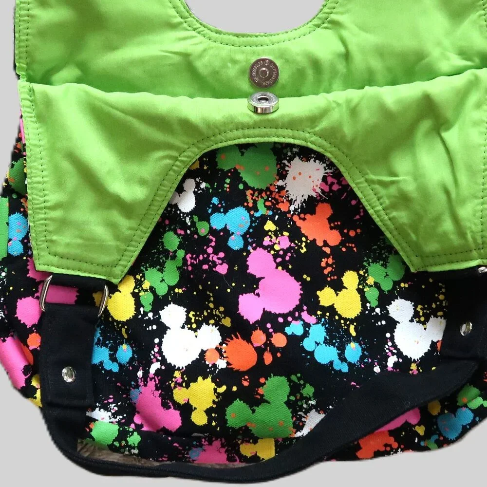 Disney Mickey Mouse Colorful Strap Handles HandBag Green Liner Pink Accent 2011 - Picture 2 of 11